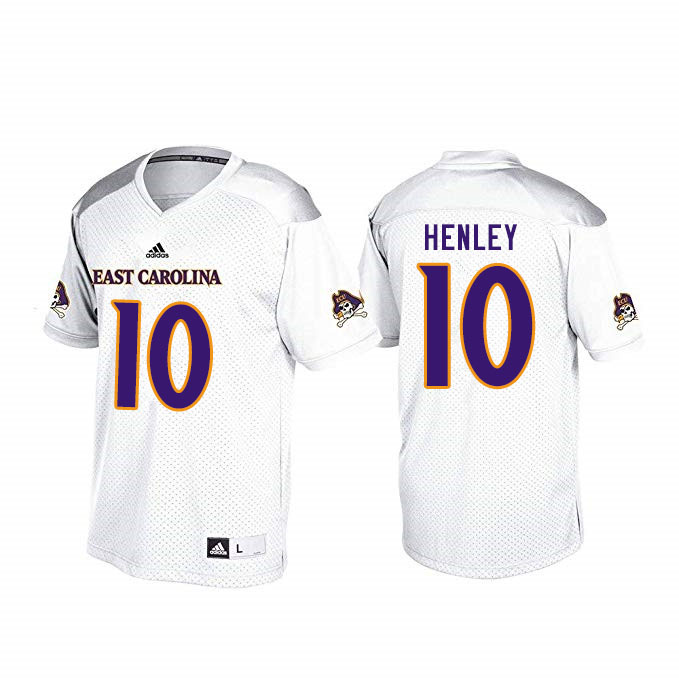 Men #10 Leroy Henley ECU Pirates College Football Jerseys Sale-White